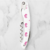 ラブバレンタインデーホットピンクハートスケッチ ソムリエナイフ (正面)