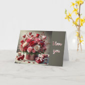 ラブバレンタインデーホリディグリーティングカード カード (黄色い花)