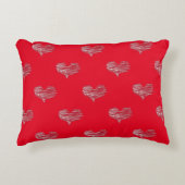 ラブバレンタインデーホワイトハートスケッチ アクセントクッション (正面)