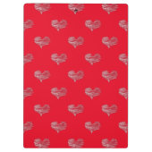 ラブバレンタインデーホワイトハートスケッチ クリップボード (裏面)