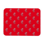 ラブバレンタインデーホワイトハートスケッチ マグネット (横)