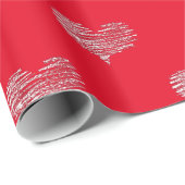 ラブバレンタインデーホワイトハートスケッチ ラッピングペーパー (ロールコーナー)