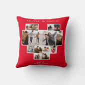ラブバレンタインデー写真コラージュ赤 クッション (裏面)
