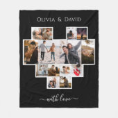 ラブバレンタインデー写真コラージュ フリースブランケット (正面)