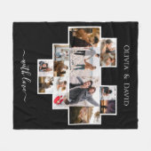 ラブバレンタインデー写真コラージュ フリースブランケット (正面(横))