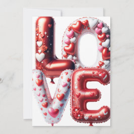 ラブバレンタインデー赤いハートカスタマイズ シーズンカード