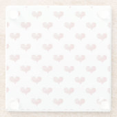 ラブバレンタインデー赤いハートスケッチ ガラスコースター (裏面)