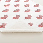 ラブバレンタインデー赤いハートスケッチ シェルパブランケット (3/4)