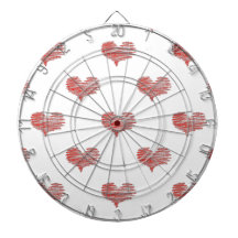 ラブバレンタインデー赤いハートスケッチ