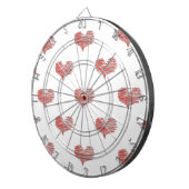 ラブバレンタインデー赤いハートスケッチ ダーツボード (正面右)