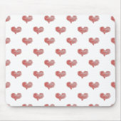 ラブバレンタインデー赤いハートスケッチ マウスパッド (正面)