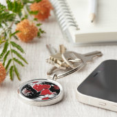 ラブバレンタインデー赤いハートベクトルバレンタイン キーホルダー (側面)