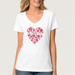 ラブバレンタインデー赤いハートTシャツ Tシャツ