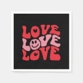 ラブバレンタインデーGroovyホリデおもしろいー スタンダードカクテルナプキン (正面)