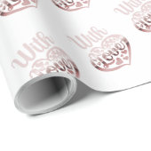 ラブバレンタインバラ金ゴールドハート白 ラッピングペーパー (ロールコーナー)