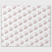 ラブバレンタインバラ金ゴールドハート白 ラッピングペーパー (フラット)