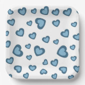 ラブバレンタインパーティーとハート紙プレート ペーパープレート (正面)