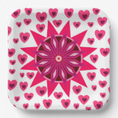 ラブバレンタインパーティーとハート紙プレート ペーパープレート (正面)