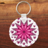 ラブバレンタインパーティーとハート花ギフトキー キーホルダー (正面)