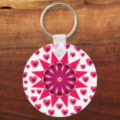 ラブバレンタインパーティーとハート花ギフトキー キーホルダー (正面)