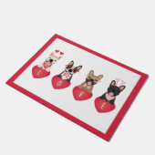 ラブバレンタインフランスのブルドッグ ドアマット (アングル)