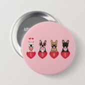 ラブバレンタインフレンチブルドッグ 缶バッジ (正面&裏面)