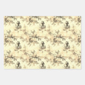 ラブバレンタインモダンレッドトイレデジュイパターン ラッピングペーパーシート (正面3)