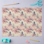 ラブバレンタインモダンレッドトイレデジュイパターン 薄葉紙 (クラフト)