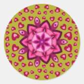 ラブバレンタイン・誕生日パーティーの贈り物 ハート ラウンドシール (正面)