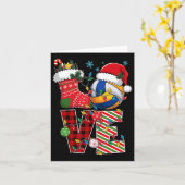 ラブバレーボールクリスマスサンタハットバレーボールP カード (黄色い花)