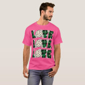 ラブバレーボール恋人の女性少女かわいいバレーボール Tシャツ (正面フル)