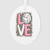 ラブバレーボールLeopard Print Women Girls Volyba オーナメント (正面)