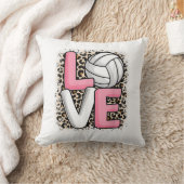 ラブバレーボールLeopard Print Women Girls Volyba クッション (ブランケット)