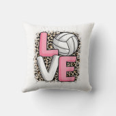 ラブバレーボールLeopard Print Women Girls Volyba クッション (裏面)