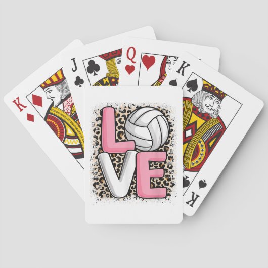 ラブバレーボールLeopard Print Women Girls Volyba トランプ (裏面)