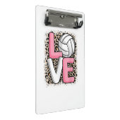 ラブバレーボールLeopard Print Women Girls Volyba ミニクリップボード (アングル)