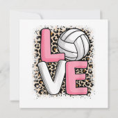 ラブバレーボールLeopard Print Women Girls Volyba 招待状 (裏面)