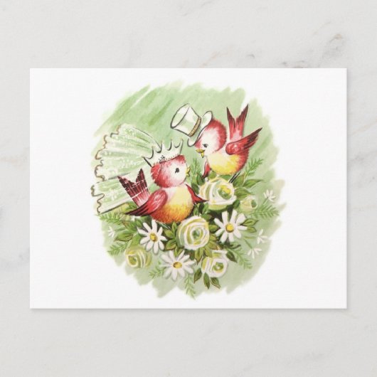 ラブバーズのウェディング ポストカード (正面)