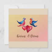 ラブバーズウォーターカラーアート招待状 招待状 (裏面)