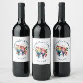 ラブバーズウォーターカラーパステル ワインラベル (ボトル)