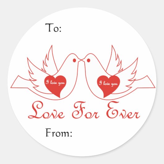 ラブバーズギフトラベル ラウンドシール (正面)