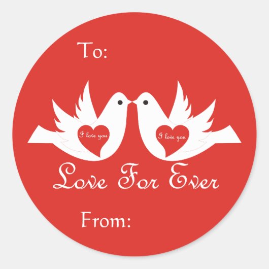 ラブバーズギフトラベル ラウンドシール (正面)