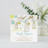 ラブバーズケージズフラワーツリーブライダルシャワー 招待状 (スタンド正面)