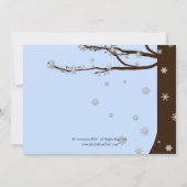 ラブバーズスノーフレークオークツリーブライダルシャワー 招待状 (裏面)