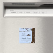 ラブバーズスノーフレークスオークツリー結婚式の引き出物 マグネット (インサイチュ (食洗機))