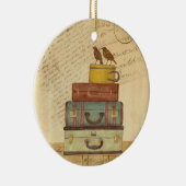 ラブバーズスーツケースラベルオーナメント セラミックオーナメント (右)