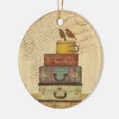 ラブバーズスーツケースラベルオーナメント セラミックオーナメント (左)