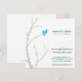 ラブバーズセーブ・ザ・デート案内（アクア） セーブザデート (正面/裏面)