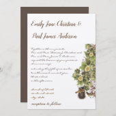 ラブバーズネスティングアクアブルーフォント結婚ズ 招待状 (正面/裏面)