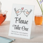 ラブバーズピンクブラックラブバード結婚式の引き出物 台座サイン (インサイチュ)